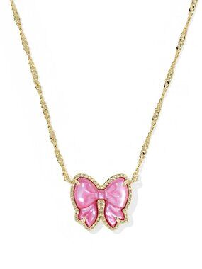 Haley Bow Gold Short Pendant Necklace